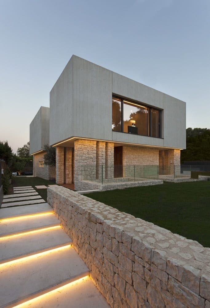 Dis cephe dogal tas kaplama uygulamasi 5 - Bodrum villa cephesi