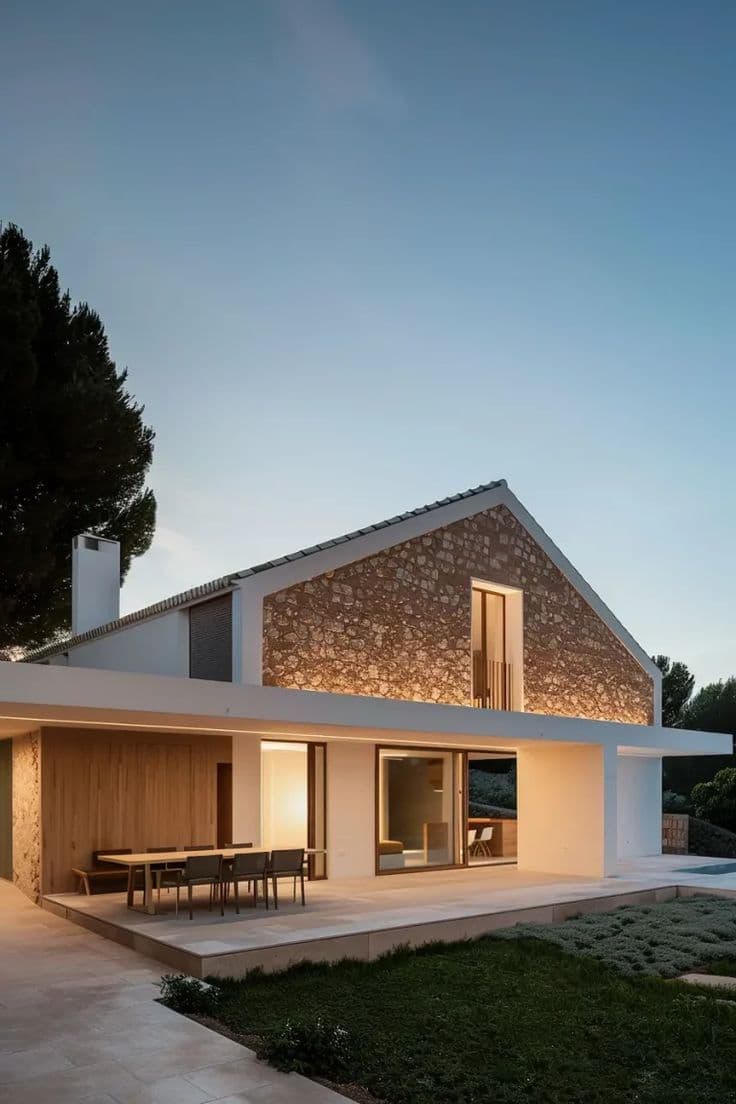 Dis cephe dogal tas kaplama uygulamasi 1 - Bodrum villa cephesi